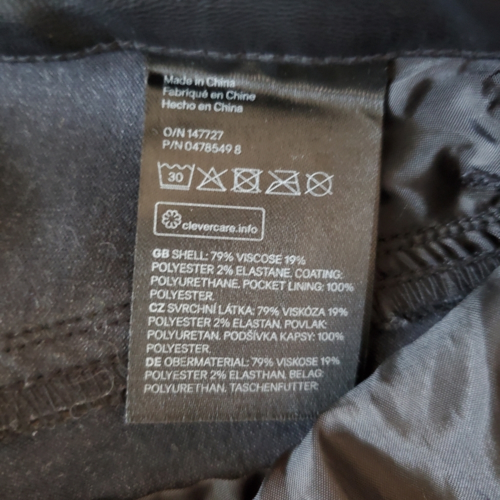 COPY - H&M NWT faux leather skinny jeans size 2 - Picture 8 of 8